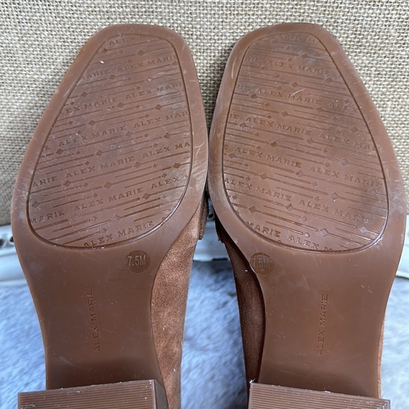 Alex Marie | Farin Suede Chain Hardware Loafer Pumps, in Camel - Picture 10 of 15
